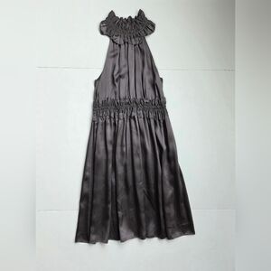 Studio M Gray Pleated Halter Sundress S